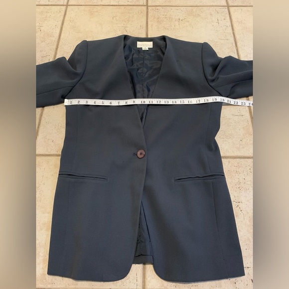 Vtg 90s Rena Rowan Separates Charcoal Single Button Blazer Jacket Size 8 - Picture 6 of 9